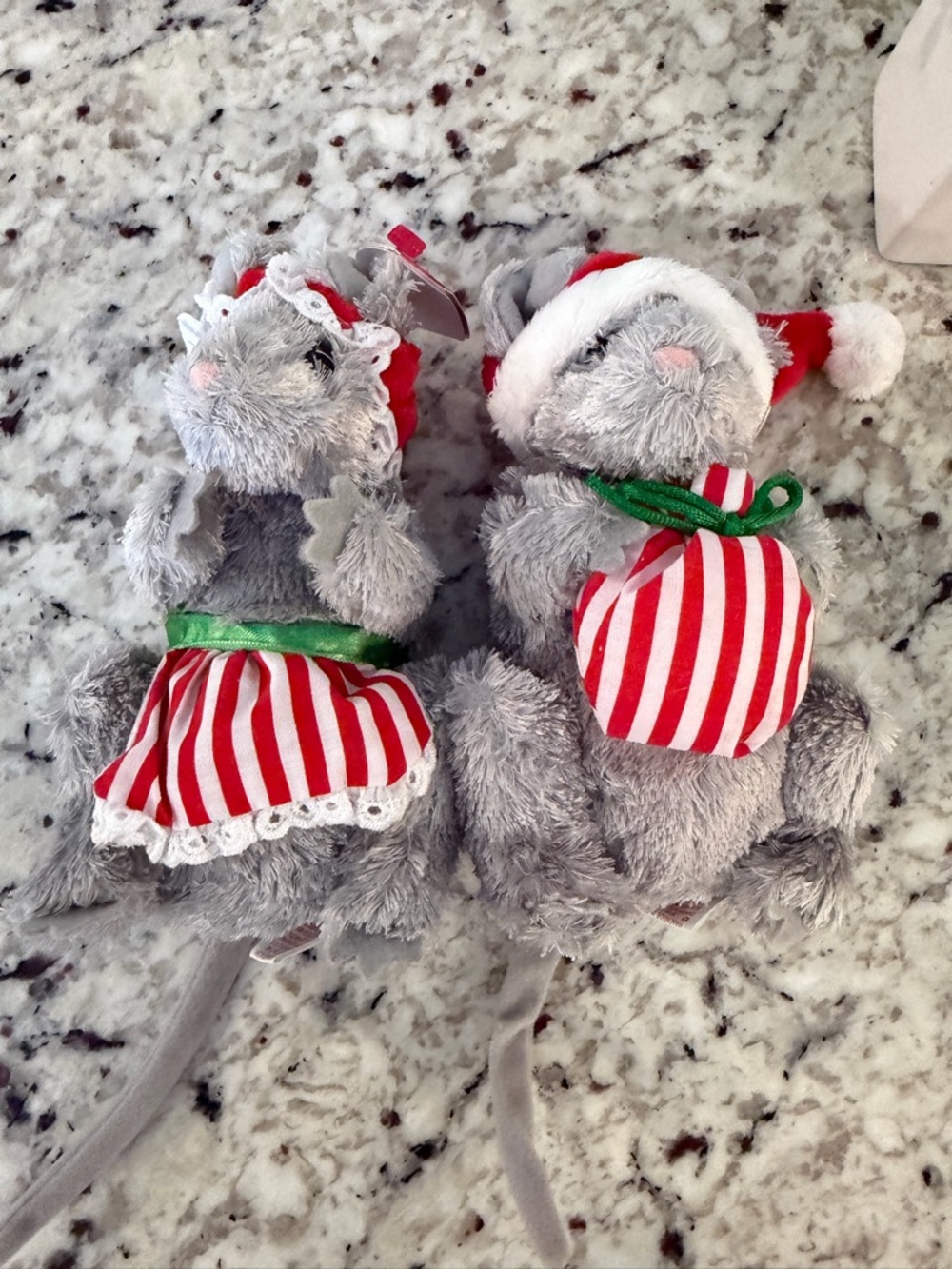 Ty Beanie Baby Jinglemouse & Janglemouse Christmas Mouse Plush Holiday Pair